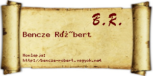 Bencze Róbert névjegykártya