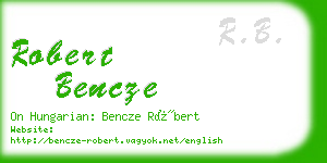 robert bencze business card